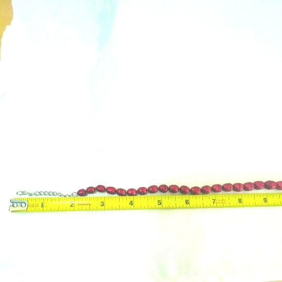 HONORA 925 Red Pearl 18" +2" NECKLACE EARRINGS BRACELET  Set Stretch Drop Dangle - Picture 10 of 13